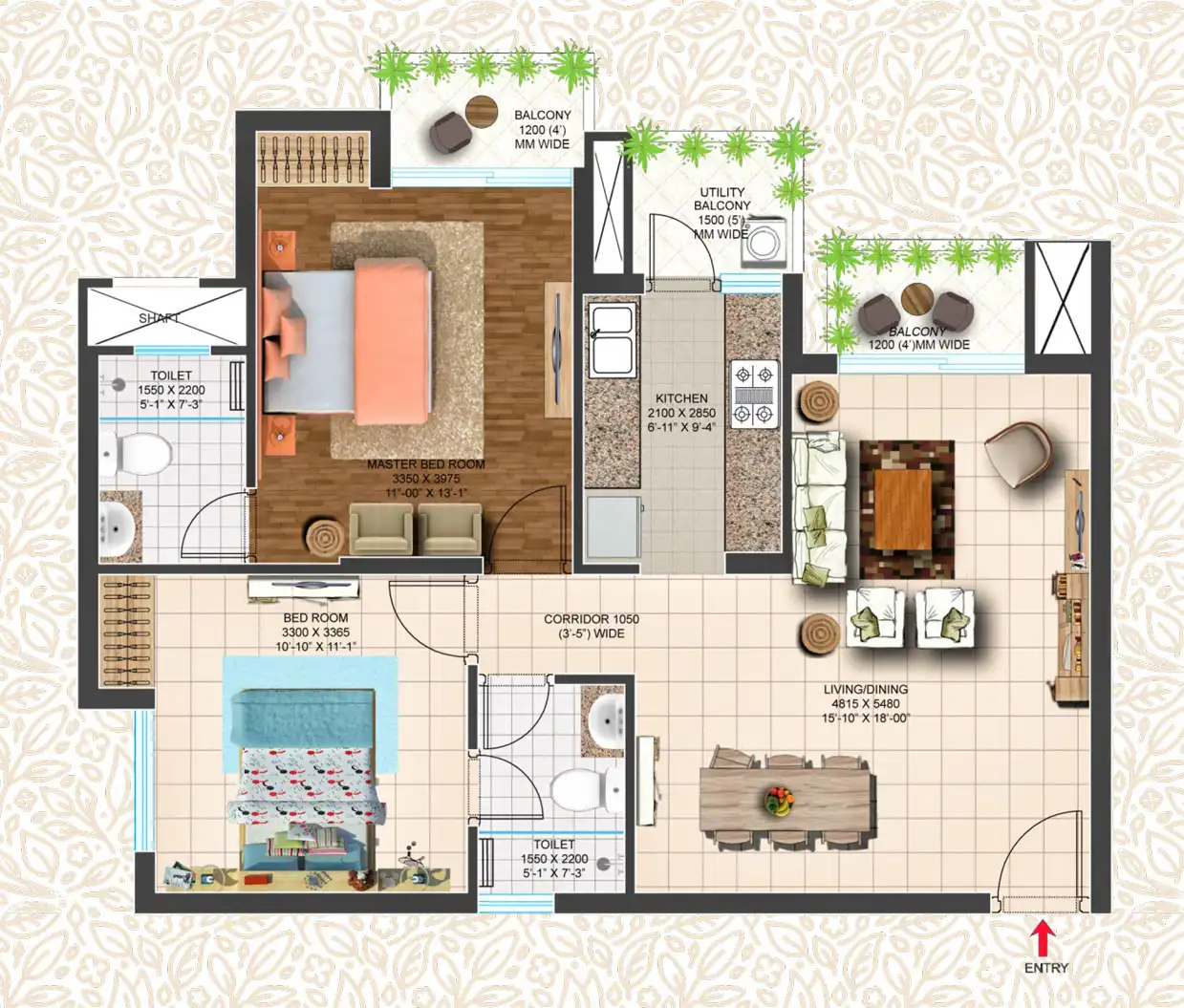 Ace Parkway 2 BHK - 100.79 Sq. Mtr.